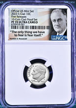 Load image into Gallery viewer, 2023 S Proof 10C Clad Roosevelt Dime 10-coin-set Version NGC PF70 ULTRA CAMEO FR
