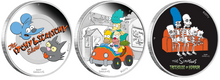 Load image into Gallery viewer, 3-Coin Set Simpsons KRUSTYLU STUDIOS+Itchy Scratchy+TREEHOUSE HORROR $1 Silver