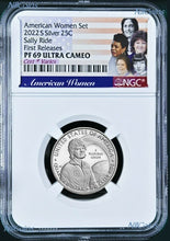 Load image into Gallery viewer, 2022 S Silver NGC American Women Sally Ride QUARTER Proof coin PF 69 FR
