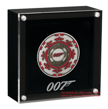 Load image into Gallery viewer, 2023 Royal Casino CHIP Antiqued SILVER $1 1oz COIN NGC MS70 James Bond 007 BLACK