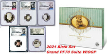 Load image into Gallery viewer, 2021 US Mint BIRTH SET 5-Coin-Set Dime Half Penny Nickel Quarter NGC PF70 UC FR