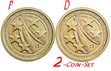 Load image into Gallery viewer, 2021 P D 2-Coin-Set Native American service in US Military Dollar $1 feathers