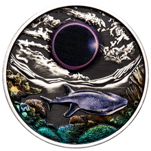 Load image into Gallery viewer, 2023 Ningaloo Eclipse 2oz .9999 Silver Antiqued Colored $2 Coin