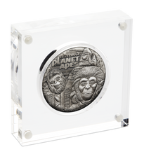 Load image into Gallery viewer, 2018 Planet of the Apes 50th Ann. SILVER $2 2oz COIN NGC MS 70 ANTIQUED FR