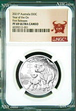 Load image into Gallery viewer, 2021 PROOF Silver Lunar Year of the OX NGC PF69 1/2oz Coin Half Dollar FR