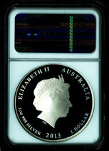 Load image into Gallery viewer, 2013 P Australia Silver Lunar year SNAKE COLORIZED YELLOW NGC PF 70 ER 1 oz Coin