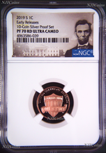 Load image into Gallery viewer, 2019 S Proof LINCOLN CENT Penny NGC PF70 RD from 10-coin-silver-set ER Portrait