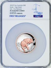 Load image into Gallery viewer, 2022 Australia Pink Gold GILT HIGH RELIEF 5oz Silver Koala $8 Coin NGC PF70 FR