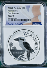 Load image into Gallery viewer, 2022 P Australia Silver Kookaburra NGC MS 70 $1 1 oz Coin Flag FR Label PERFECT