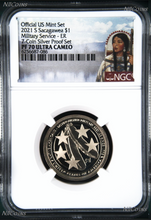 Load image into Gallery viewer, 2021 S Proof Native American U.S. Military since 1775 NGC PF70 $1 coin ER S-Set