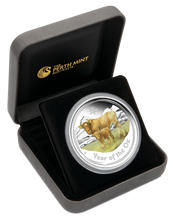 Load image into Gallery viewer, ANDA Perth Money Expo Special 2020 Year of the OX 2oz Silver Proof Color $2 Coin