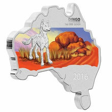 Load image into Gallery viewer, Australia MAP SHAPED COIN SERIES 2016 Dingo 1 OZ SILVER proof COIN