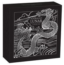 Load image into Gallery viewer, 2024 Australia Lunar Year of the Dragon GILDED 1oz Silver $1 Coin w/OGP/BOX Gilt
