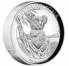 Load image into Gallery viewer, 2015 Australian Koala 1 oz Dollar $1 Silver Proof High Relief Coin Australia