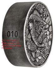 Load image into Gallery viewer, Koi Fish 2023 2 Kilo 9999 Pure Silver Antiqued High Relief $60 Coin 200-mintage