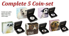 Load image into Gallery viewer, 5-coin-set 2017 PROOF Silver Polar Babies Bear Fox PENGUIN Seal Otta NGC PF70 ER