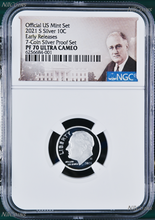 Load image into Gallery viewer, 2021 S US Mint .999 Silver Proof 10C Roosevelt Dime NGC PF70 UC ER