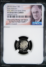 Load image into Gallery viewer, 2019 S Proof 10C Silver Dime coin NGC PF69 ULTRA CAMEO Roosevelt Early Releases