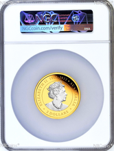 Load image into Gallery viewer, 2023 Australia GILT Proof 2oz .9999 Silver Kangaroo $2 Coin NGC PF70 ER Flag LB