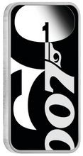 Load image into Gallery viewer, 2022 60 YEARS OF BOND 1oz SILVER PROOF RECTANGULAR Colored $1 COIN JAMES 007