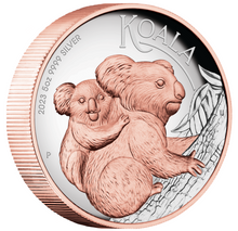 Load image into Gallery viewer, 2023 Australia Pink Gold GILT HIGH RELIEF 5oz Silver Koala $8 Coin NGC PF70 FR
