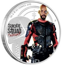 Load image into Gallery viewer, 2019 SUICIDE SQUAD – Deadshot dead shot $1 1oz .9999 SILVER PROOF COLORIZED COIN