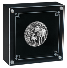 Load image into Gallery viewer, 2021 Year of the Ox 2oz .9999 SILVER $2 First Lunar ANTIQUED COIN