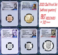 Load image into Gallery viewer, 2022 US Mint 5 Coin Clad Proof SET Dime Cent Nickel $1 50c NGC PF70 FR