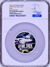 Load image into Gallery viewer, 850 Mintage 2018 Star Trek The Original Series Ships 2oz Silver Coin NGC PF70 ER