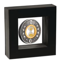 Load image into Gallery viewer, 2021 Hourglass 2oz .9999 $2 Silver Antiqued Coin