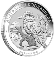 Load image into Gallery viewer, 2019 Kookaburra 1oz $1 Silver Coin Square Penny Privy Mark NGC MS70 ANDA FR