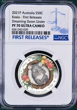 Load image into Gallery viewer, 2021 TUVALU Dreaming Down Under – Koala Silver Proof NGC PF 70 1/2oz Coin FR