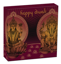 Load image into Gallery viewer, 2022 Diwali Festival 1oz .9999 Silver MEDALLION Gilt Gilded by 24k gold