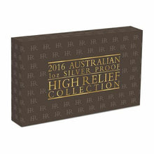 Load image into Gallery viewer, 2016 High Relief Australian Kookaburra Kangaroo Koala Proof Silver 3-Coin Set SOLD OUT