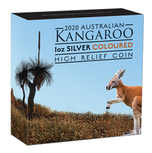 Load image into Gallery viewer, 2020 FIRST Colored HIGH RELIEF 1oz Silver Kangaroo $1 Coin NGC PF70 ER