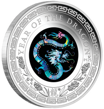 Load image into Gallery viewer, 2024 Australia Opal Series Lunar Year of the Dragon 1oz Silver Proof $1 Coin