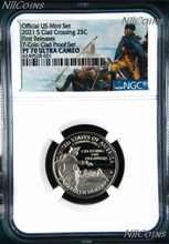 Load image into Gallery viewer, 2021 US Mint Proof 7-Coin-SET Dime Half Penny Nickel Quarter Dollar NGC PF70 FR