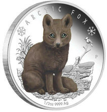 Load image into Gallery viewer, 2017 Polar Babies Arctic Fox Tuvalu 1/2oz Silver Proof 50c Half Dollar Coin