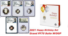 Load image into Gallery viewer, 2021 US Mint HAPPY BIRTHDAY 5-Coin-Set Dime Half Penny Nickel Quarter NGC PF70