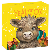 Load image into Gallery viewer, 2021 BABY OX 1/2oz .9999 Silver Proof Half Dollar Coin Lunar Year Tuvalu