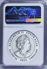 Load image into Gallery viewer, 2022 Australia Antiqued LUNAR Year of the TIGER 2oz $2 Silver Coin NGC MS70 FR