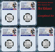 Load image into Gallery viewer, First Releases 5-coin Set 2022 S NGC American Women Silver QUARTER PF 69