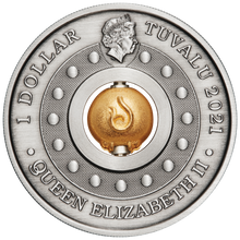 Load image into Gallery viewer, 2021 LUNAR Year of the OX 1oz $1 Silver Rotating Charm Antiqued Coin NGC MS 70