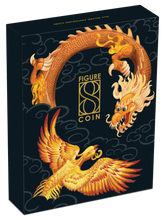 Load image into Gallery viewer, Australia 2020 Figure Eight DRAGON AND PHOENIX 2oz $2 Silver Antiqued Coin