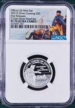 Load image into Gallery viewer, 2021 US Mint 7-Coin Silver Proof SET Dime Cent Nickel Quarter $1 50c NGC PF70 FR