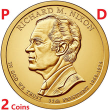 Load image into Gallery viewer, 2 coins set 2016 D & P President Richard M. Nixon Presidential $1 dollar