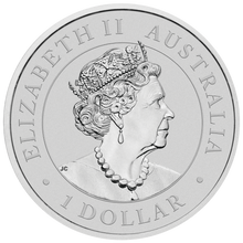 Load image into Gallery viewer, The Queen Elizabeth II effigy on Kookaburra Coin 1oz $1 Silver .9999 2022