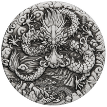 Load image into Gallery viewer, 2024 Year of the Dragon 2oz .9999 SILVER $2 Lunar ANTIQUED COIN "P125"
