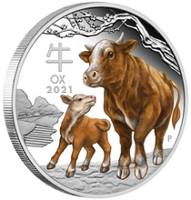 Load image into Gallery viewer, 2021 Australia PROOF Colored Silver Lunar Year of the OX NGC PF70 1oz Coin FR