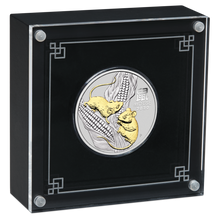 Load image into Gallery viewer, 2020 Australia Lunar Year of the MOUSE GILDED 1oz SIlver $1 Coin w/ OGP/BOX Gilt